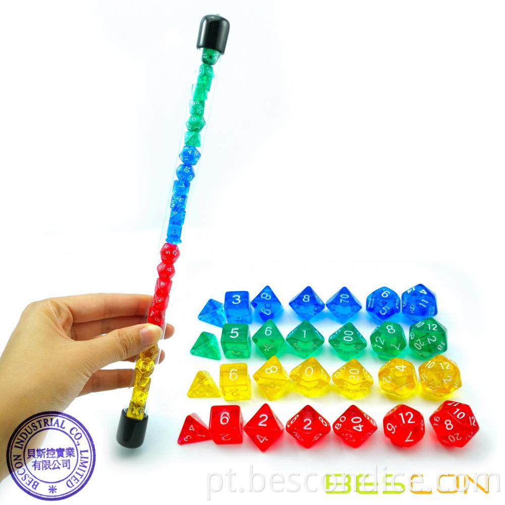 Rainbow Mini Dnd Dice Tube Set 3